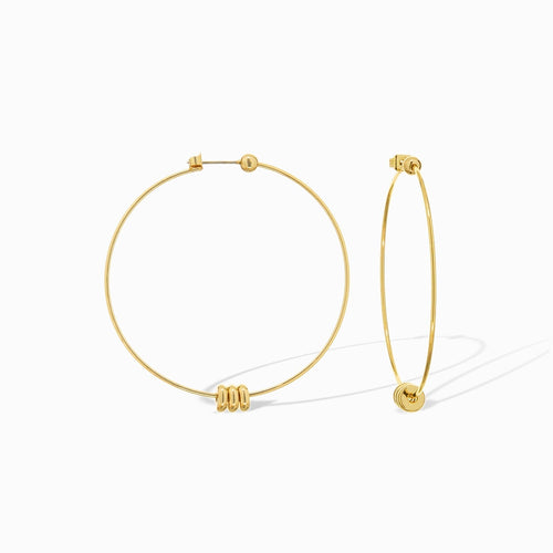 thin hoop with rondelle beads