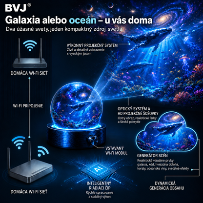 BVJ® 2026 PRO MAX 5D 📺– inteligentný projektor so 100+ scénami, ovládaním cez Bluetooth a zvukovými efektmi