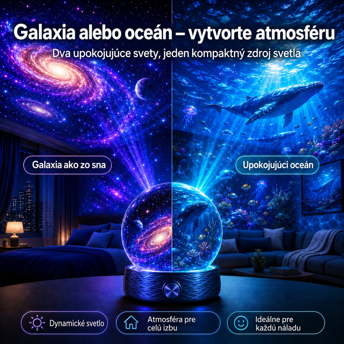 BVJ® 2026 PRO MAX 5D 📺– inteligentný projektor so 100+ scénami, ovládaním cez Bluetooth a zvukovými efektmi