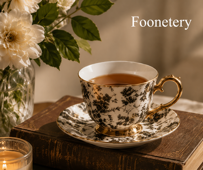 Foonetery Vintage Floral Porcelain Tea Cup Set