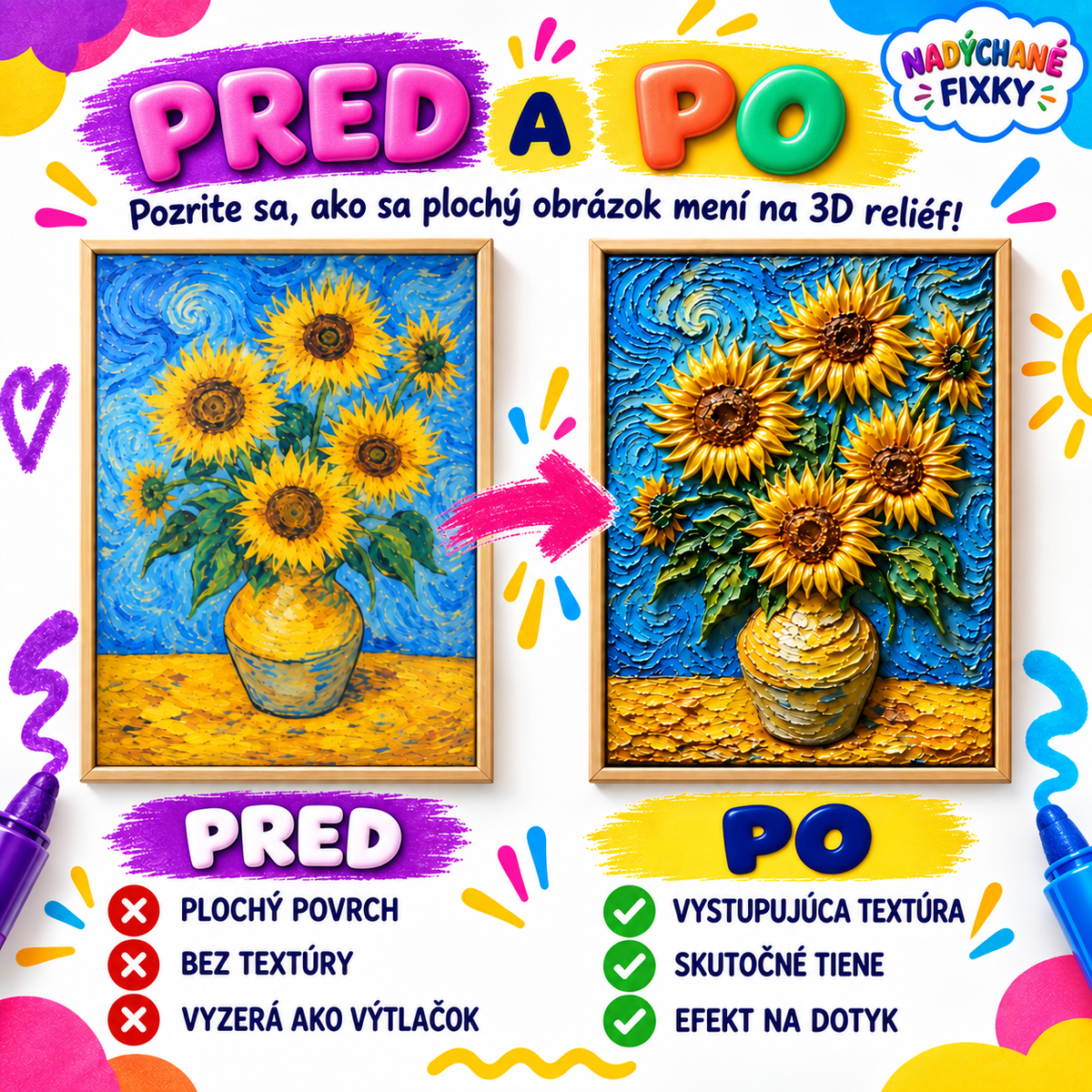 BILLHOL®  ✏️3D reliéfne pero 🧊– Premeňte obyčajné kresby na farebné 3D diela