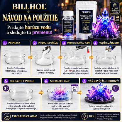 BILLHOL® Luxusná súprava na pestovanie kryštálov – prémiový prášok na pestovanie kryštálov 💎