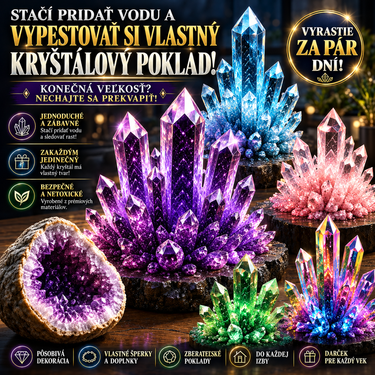BILLHOL® Luxusná súprava na pestovanie kryštálov – prémiový prášok na pestovanie kryštálov 💎