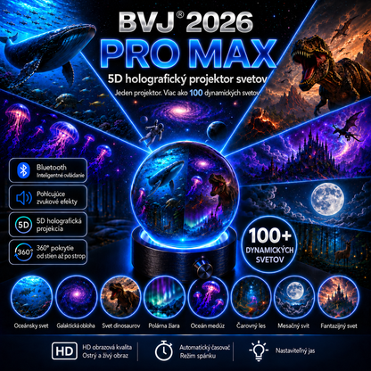 BVJ® 2026 PRO MAX 5D 📺– inteligentný projektor so 100+ scénami, ovládaním cez Bluetooth a zvukovými efektmi